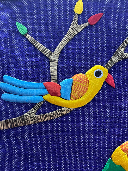 Playful Parrots Wall Hanging